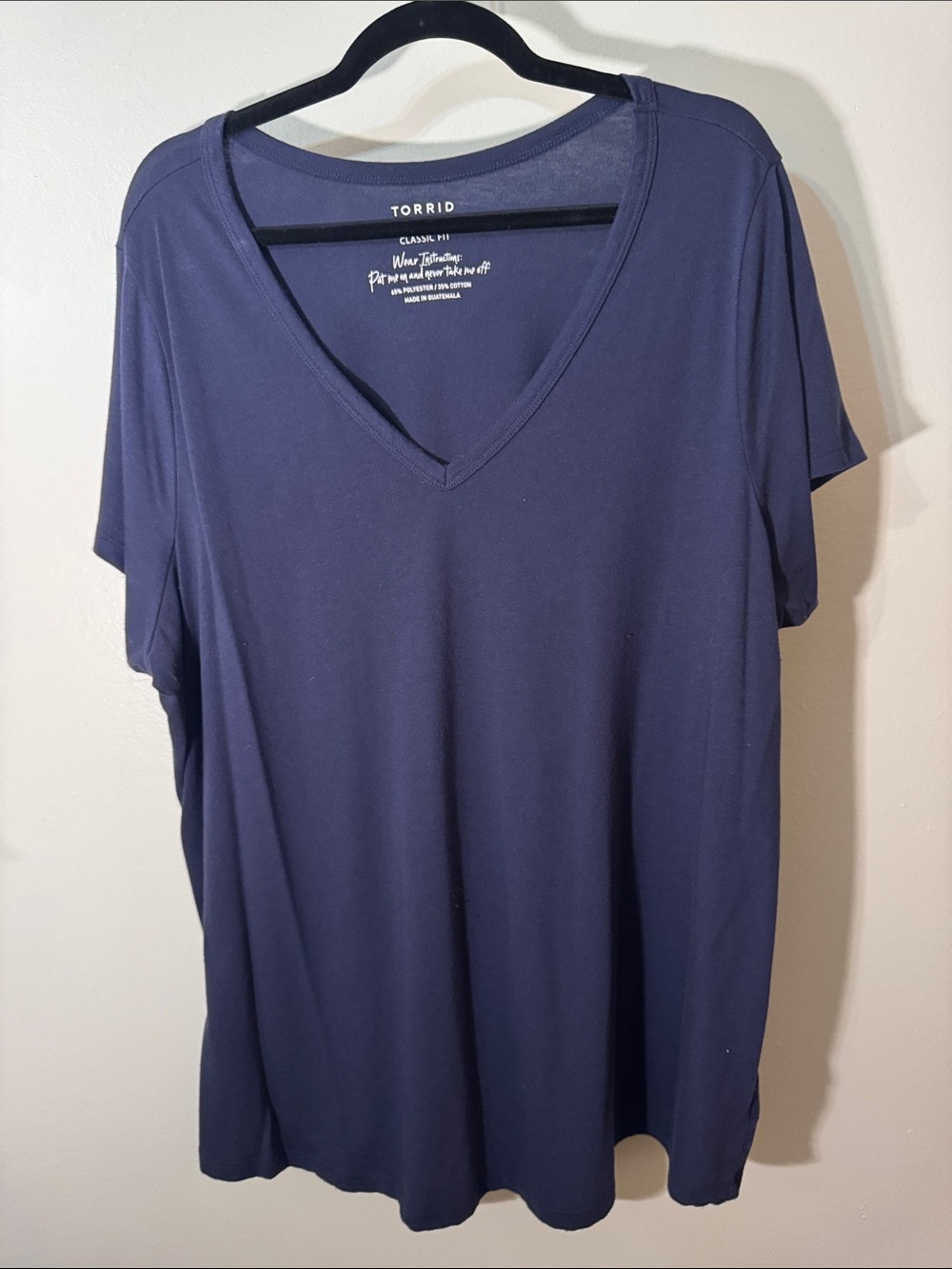 torrid Navy V-Neck Relaxed Short Sleeve Tee
